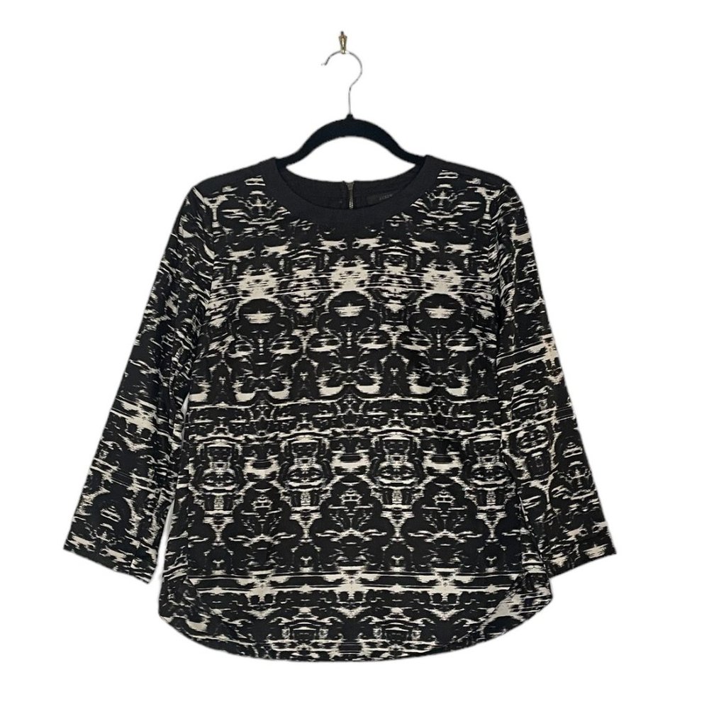 J. Crew Black and White Blouse, Zip back
